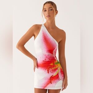 Peppermayo Always Sunny One-Shoulder Floral Dress